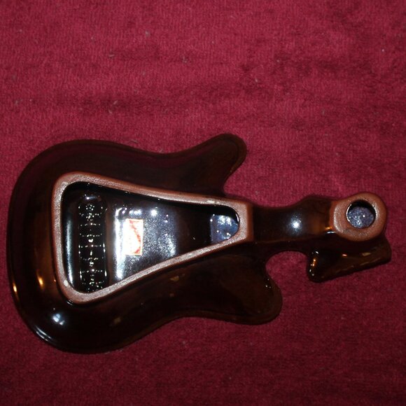 Vintage Guitar Shaped Brown Drip Glaze Ashtray - Picture 2 of 3